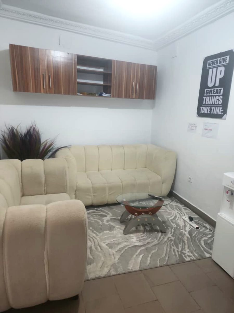 Patient waiting lounge with sofas